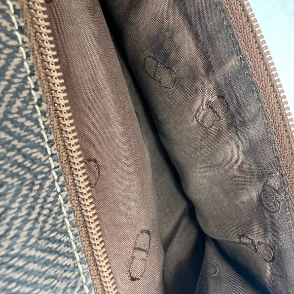 Vtg Christian Dior Herringbone Wallet Clutch Brown Leather Made in Spain - Picture 6 of 14